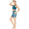 imageWomens Athletic Sportswear Solid Bra Top and Patterned Bike Shorts SetCrayon Palms Green