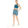 imageWomens Athletic Sportswear Solid Bra Top and Patterned Bike Shorts SetCrayon Palms Green