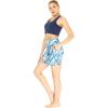 imageWomens Athletic Sportswear Solid Bra Top and Patterned Bike Shorts SetFirebird Blue White