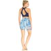 imageWomens Athletic Sportswear Solid Bra Top and Patterned Bike Shorts SetFirebird Blue White