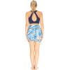 imageWomens Athletic Sportswear Solid Bra Top and Patterned Bike Shorts SetFirebird Blue White