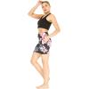 imageWomens Athletic Sportswear Solid Bra Top and Patterned Bike Shorts SetLotus and Orchid Black