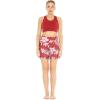 imageWomens Athletic Sportswear Solid Bra Top and Patterned Bike Shorts SetLotus and Orchid Red