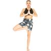 imageWomens Athletic Sportswear Solid Bra Top and Patterned Bike Shorts SetWispy Cereus Black
