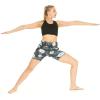 imageWomens Athletic Sportswear Solid Bra Top and Patterned Bike Shorts SetWispy Cereus Black