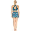 imageWomens Athletic Sportswear Solid Bra Top and Patterned Skorts with Tights SetCrayon Palms Green
