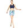 imageWomens Athletic Sportswear Solid Bra Top and Patterned Skorts with Tights SetFirebird Blue White