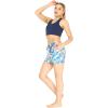 imageWomens Athletic Sportswear Solid Bra Top and Patterned Skorts with Tights SetFirebird Blue White