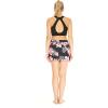 imageWomens Athletic Sportswear Solid Bra Top and Patterned Skorts with Tights SetLotus and Orchid Black