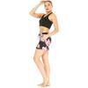 imageWomens Athletic Sportswear Solid Bra Top and Patterned Skorts with Tights SetLotus and Orchid Black