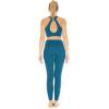 imageWomens Athletic Sportswear Solid Bra Top and Side Floral Legging SetCrayon Palms Green