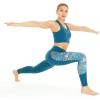 imageWomens Athletic Sportswear Solid Bra Top and Side Floral Legging SetCrayon Palms Green