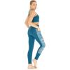 imageWomens Athletic Sportswear Solid Bra Top and Side Floral Legging SetCrayon Palms Green