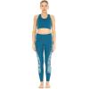 imageWomens Athletic Sportswear Solid Bra Top and Side Floral Legging SetCrayon Palms Green