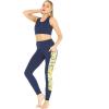 imageWomens Athletic Sportswear Solid Bra Top and Side Floral Legging SetGarden Poppy Yellow