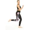 imageWomens Athletic Sportswear Solid Bra Top and Side Floral Legging SetLotus and Orchid Black