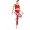 imageWomens Athletic Sportswear Solid Bra Top and Side Floral Legging SetLotus and Orchid Red