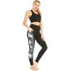 imageWomens Athletic Sportswear Solid Bra Top and Side Floral Legging SetWispy Cereus Black