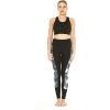 imageWomens Athletic Sportswear Solid Bra Top and Side Floral Legging SetWispy Cereus Black