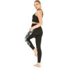 imageWomens Athletic Sportswear Solid Bra Top and Side Floral Legging SetWispy Cereus Black