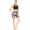 imageWomens Athletic Sportswear Solid Bra Top and Patterned Bike Shorts SetLotus and Orchid Black