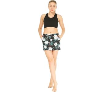 imageWomens Athletic Sportswear Solid Bra Top and Patterned Skorts with Tights SetWispy Cereus Black