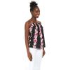 imageHawaii Hangover Womens Hawaiian Spaghetti Strap Top in Pink Hibiscus VinePink Black Hibiscus Vine