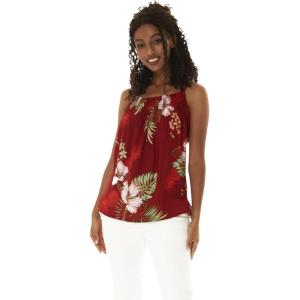 imageHawaii Hangover Womens Hawaiian Spaghetti Strap Top in FloralPineapple Garden Burgundy
