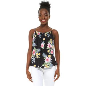 imageHawaii Hangover Womens Hawaiian Spaghetti Strap Top in Hibiscus BlueHibiscus Black