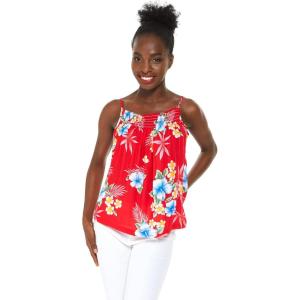 imageHawaii Hangover Womens Hawaiian Spaghetti Strap Top in Hibiscus BlueHibiscus Red