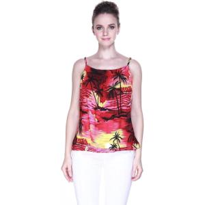 imageWomens Hawaiian Spaghetti Strap Top in SunsetSunset Red