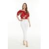 imageWomens Hawaiian OffShoulder Smock Top in Pink Hibiscus VinePineapple Garden Burgundy