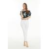 imageWomens Hawaiian OffShoulder Smock Top in Pink Hibiscus VinePineapple Garden Navy