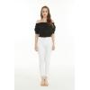 imageWomens Hawaiian OffShoulder Smock Top in SolidSolid Black