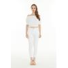 imageWomens Hawaiian OffShoulder Smock Top in SolidSolid White
