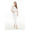imageWomens Hawaiian OffShoulder Smock Top in SolidSolid White
