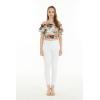 imageWomens Hawaiian OffShoulder Smock Top in Tropical PrintsNeon Sunset