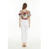 imageWomens Hawaiian OffShoulder Smock Top in Tropical PrintsNeon Sunset