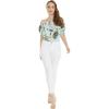 imageWomens Hawaiian OffShoulder Smock Top in Tropical PrintsWispy Cereus Light Blue
