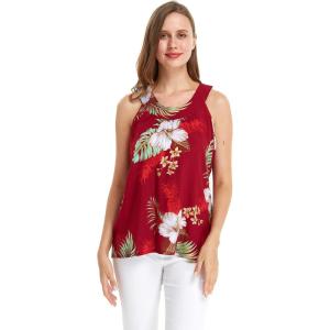 imageHawaii Hangover Womens Hawaiian Tank Top in Pineapple GardenPineapple Garden Burgundy