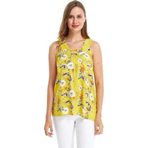 imageHawaii Hangover Womens Hawaiian Tank Top in Pink Hibiscus VineGarden Poppy Yellow