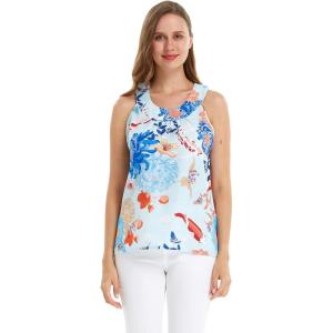 imageHawaii Hangover Womens Hawaiian Tank Top in SunsetFlowering Koi Blue
