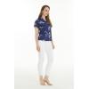 imageWomens Hawaiian Lady Aloha Shirt in Classic White MapClassic Navy Map
