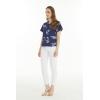 imageWomens Hawaiian Lady Aloha Shirt in Classic White MapClassic Navy Map