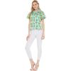 imageWomens Hawaiian Lady Aloha Shirt in Pineapple with Glasses in TurquoisePineapple With Glasses in Turquoise