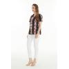 imageWomens Hawaiian Lady Aloha Shirt in Pink Hibiscus Vine BlackPink Hibiscus Vine Black
