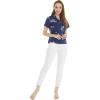 imageWomens Hawaiian Lady Aloha Shirt in Classic White MapClassic Navy Map