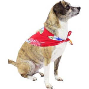 imageHawaiian Matching Pattern Dog Bandana in Hibiscus Black Size LargeBandana in Hibiscus Red
