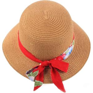 imageLady Beach Sun Hat with Tropical Print Bands in Hibiscus Red