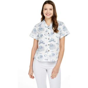 imageWomens Hawaiian Lady Aloha Shirt in Vintage Tropical ToileVintage Tropical Toile